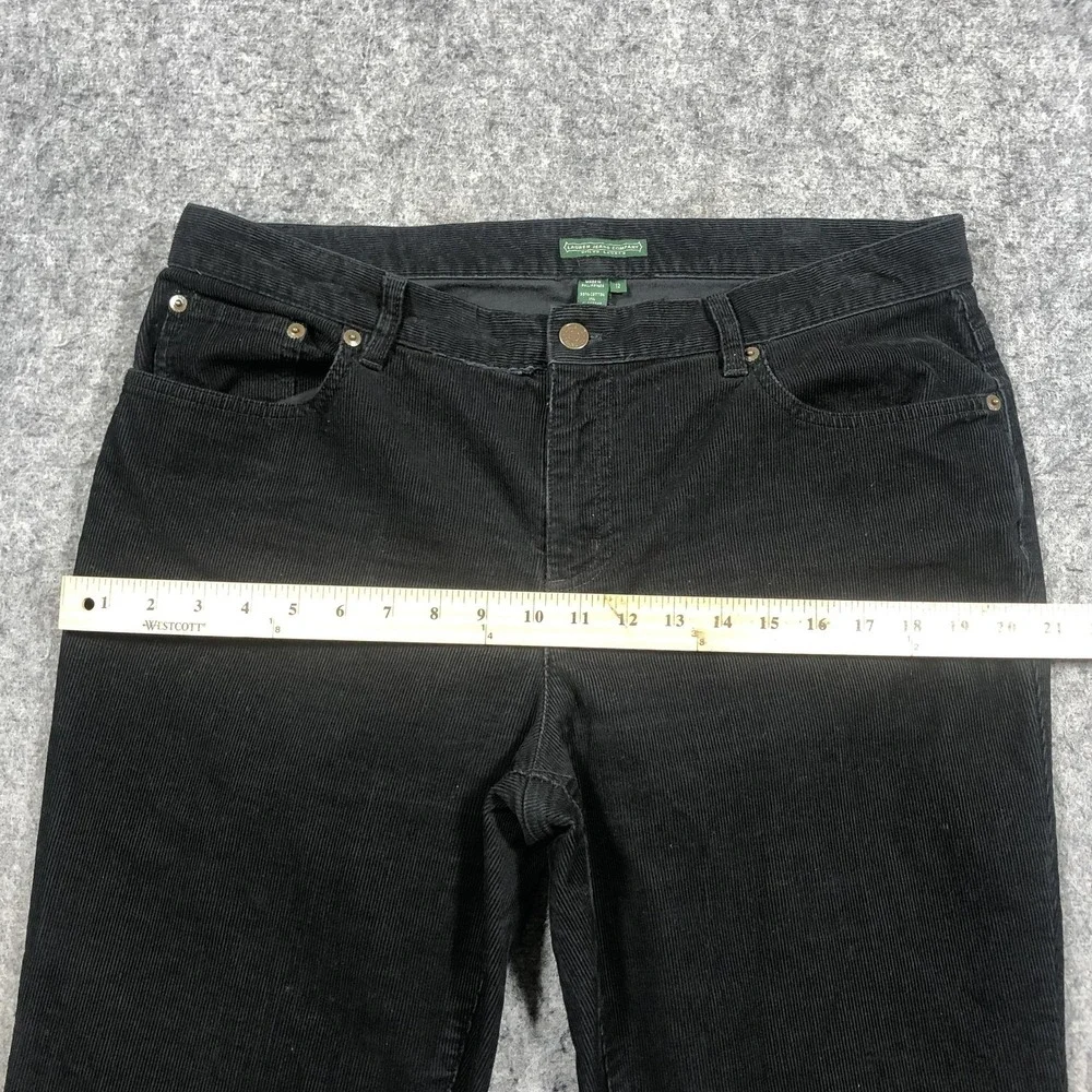 Lauren Jeans Co Corduroy Pants Womens 12 Black Straight Stretch Classic Casual